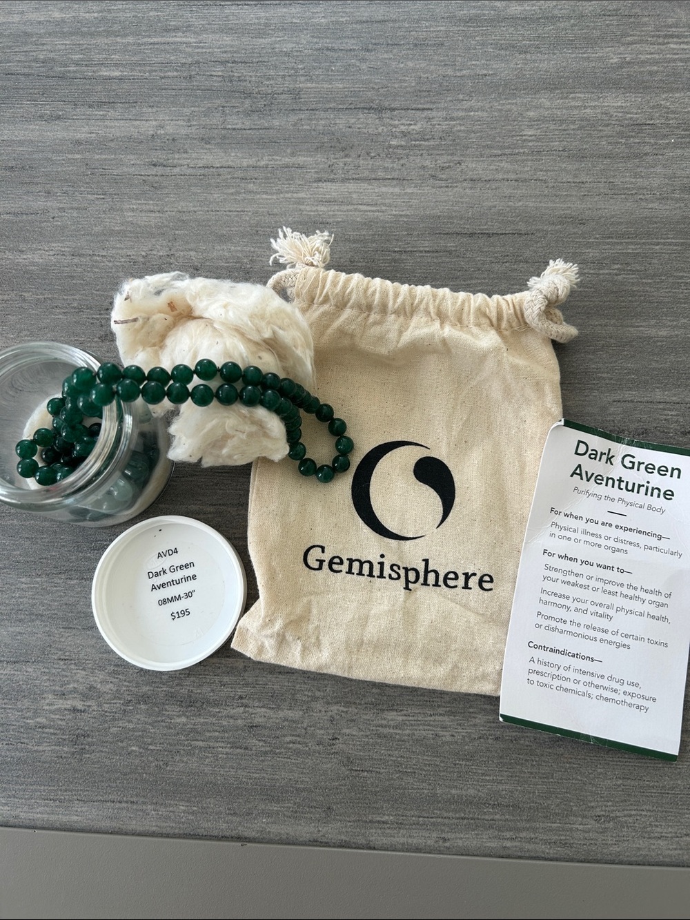 Dark Green Aventurine Bead Necklace